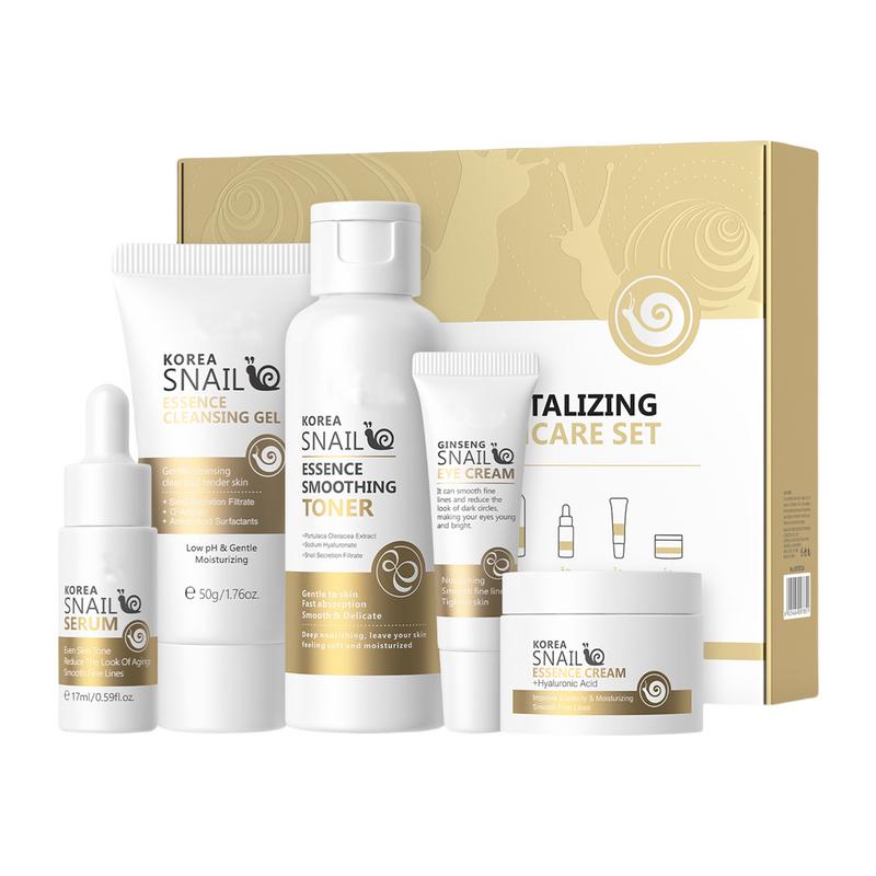 Snail Cream Gel - 5 قطع من مجموعة العناية بالبشرة